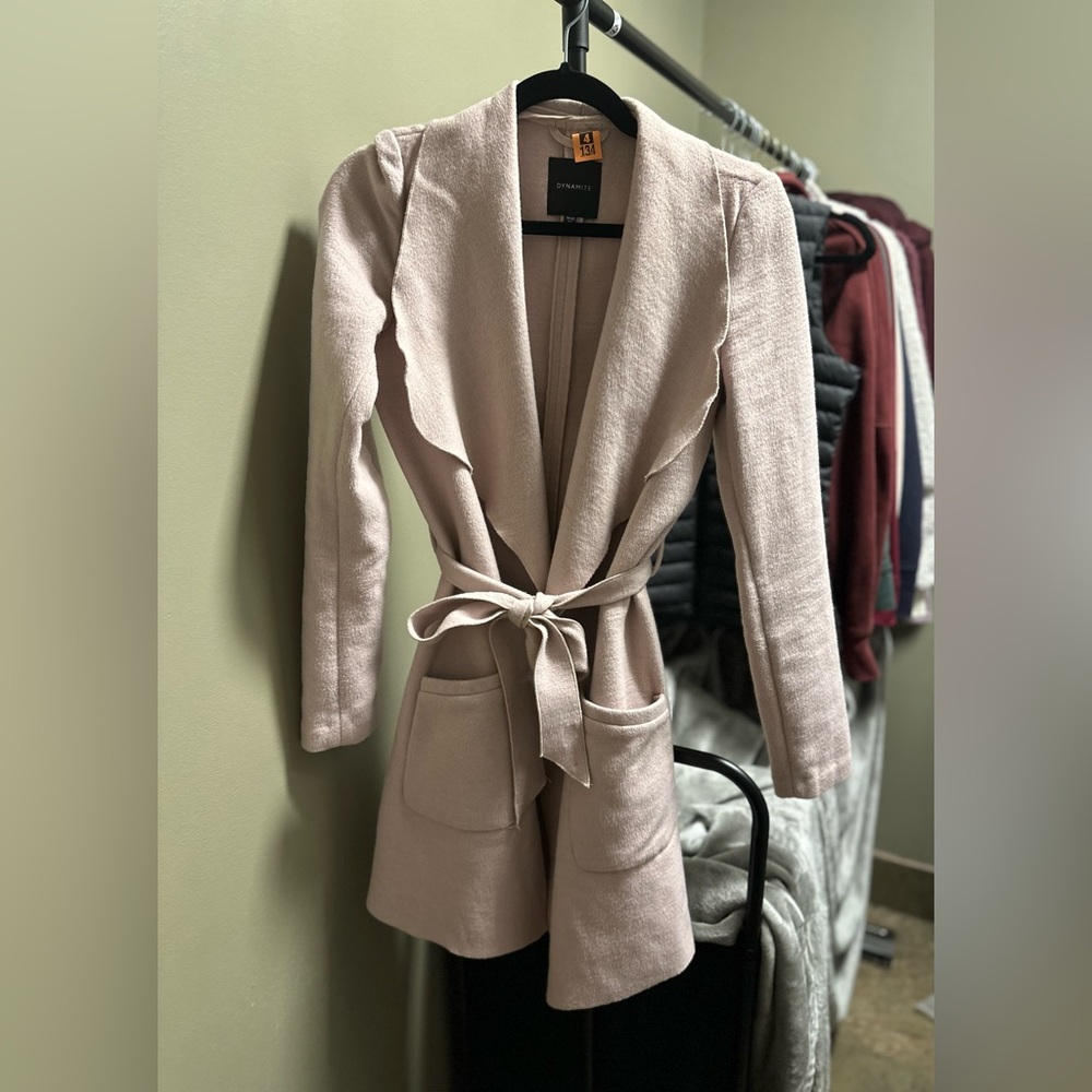 Dynamite soft pink overlay coat size XS